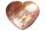 Polished Triassic Petrified Wood Heart - Madagascar #194889-1